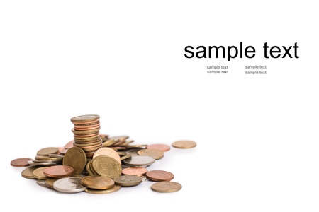coin pile on isolate backgroundの写真素材