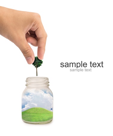 Put natural  packing them in  glass bottleの写真素材