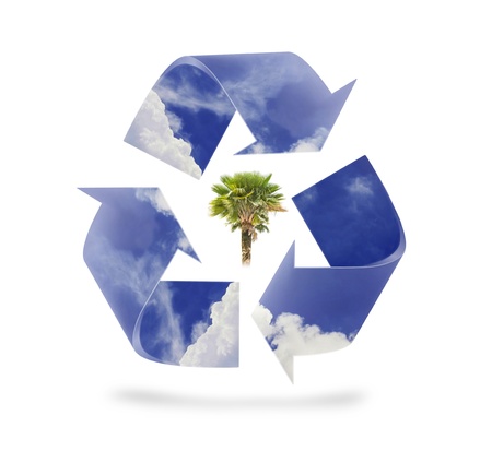 natural recycle sign on isolate backgroundの写真素材