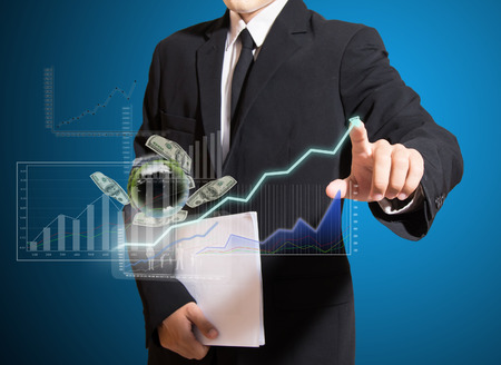 businessman analyze graphの写真素材