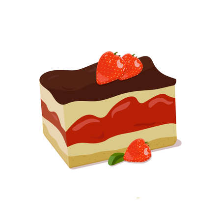 a piece of cake with strawberry tiramisu