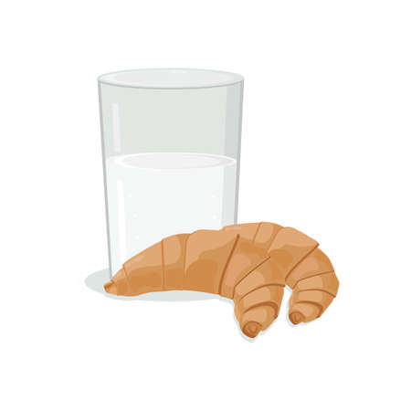fresh farm natural milk with pastriesのイラスト素材
