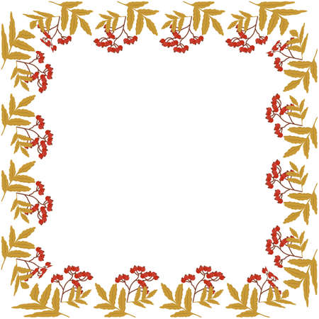 square rowan twig frame for poster banner postcardのイラスト素材