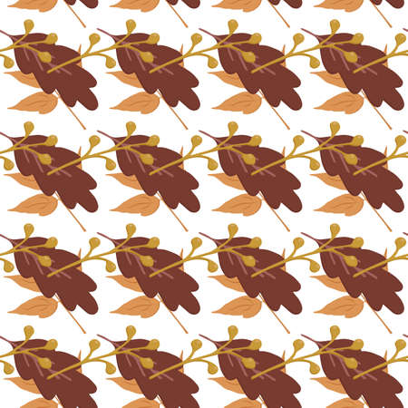 beautiful autumn pattern maple and oak leaves twigs can be used for posters banners backgroundsのイラスト素材