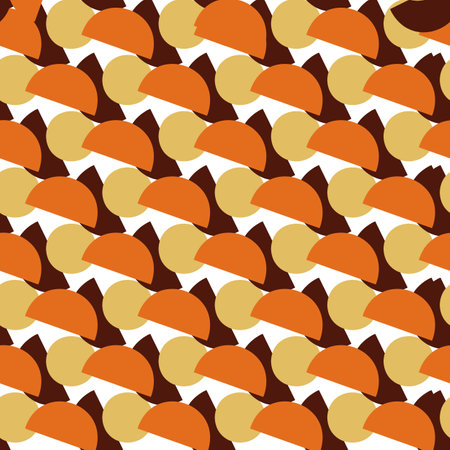 seamless pattern of geometric shapes circle semicircle randomly arrangedのイラスト素材