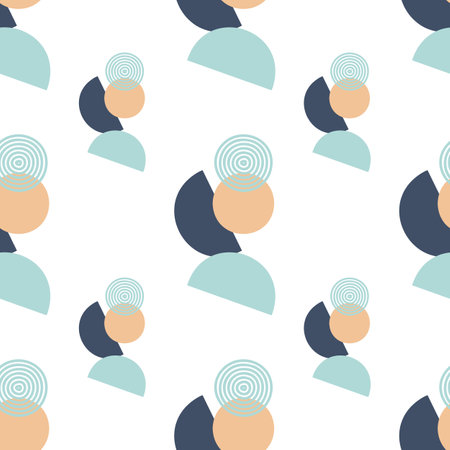 abstract pattern of geometric shapes circles semicircles for winter banner packagingのイラスト素材