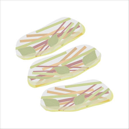 Vegetable spring rolls in rice paper Asian street foodのイラスト素材