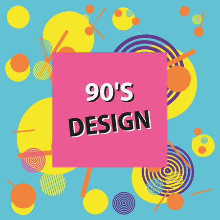The style of the 90s is a bright fashionable design. Geometric shapes. Flat vector illustration.