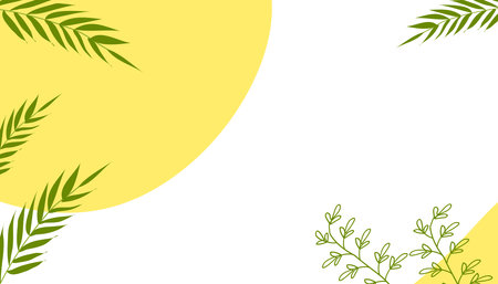 Spring bright abstract background for the banner. Flowers, plants. Space for text. Vector illustration.のイラスト素材