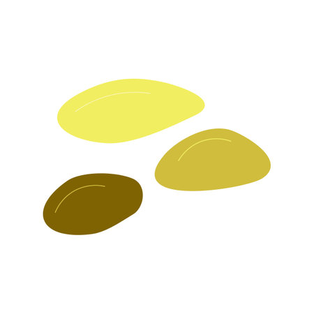 Elements of botany underwater marine plants, flora. Pebbles. Design of a summer banner, poster. Isolated vector flat illustration.のイラスト素材