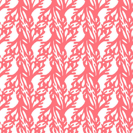 Seamless summer color pattern of abstract shapes.Pink corals. Background design, packaging, fabric. Vector illustration...のイラスト素材