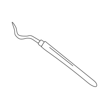 Dentistry. Oral hygiene. Care and treatment. Dental instrument. Doodle style. Vector illustration.のイラスト素材