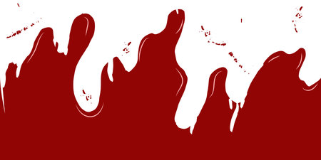 Bloody background. Concept of horror and Halloween. Blood smudges from below. Banner, poster, flyer design. Vector illustration.のイラスト素材