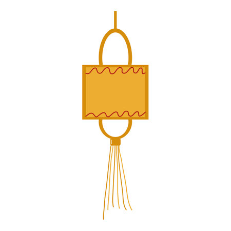 Festive Chinese lantern. Square with fringe. Design a flyer, banner. Vector illustrationのイラスト素材