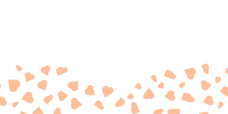 Festive background with hearts for Valentines Day. Figures are located at the bottom. For design of poster, banner, postcard. Vector illustration.のイラスト素材