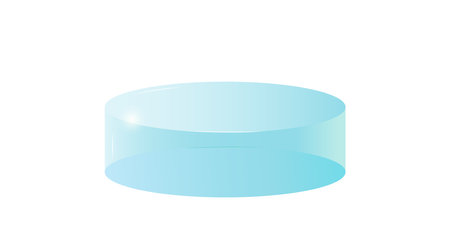 Transparent glass cube shapes in realistic style. Podium for product demonstration. Poster, banner, and social media design. Vector illustration.のイラスト素材