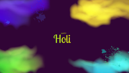 Holi festival happy India carnival of colors. Background of clouds paint. Banner Design Flyer postcards. Vector illustration...のイラスト素材