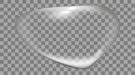 Transparent liquid forms water drops volume Real. Banner flyer business card and holiday card design. Vector illustration.のイラスト素材