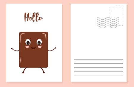 Chocolate Day Holiday piece postcard design layout sweet. Vector illustration.のイラスト素材