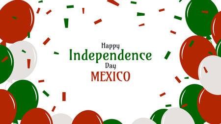Mexican Independence Day Viva Mexico Fiesta 16th. Design template Poster card banner background. Vector illustrationのイラスト素材