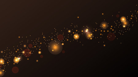 Gold Dust Magic Glitter Shine Flare Light. Perfect for advertising, web design, and marketing projects. Vector illustration.のイラスト素材