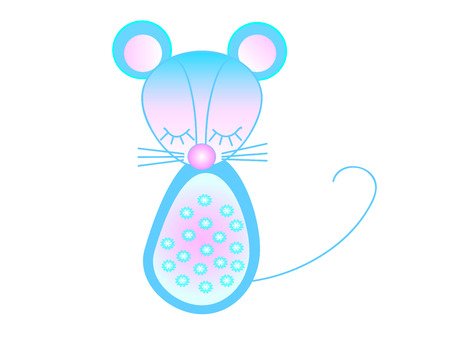 Little blue mouse.のイラスト素材