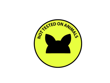 Not tested on animals label. Vector illustration.のイラスト素材