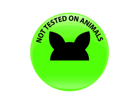 Not tested on animals label. Vector illustration.のイラスト素材