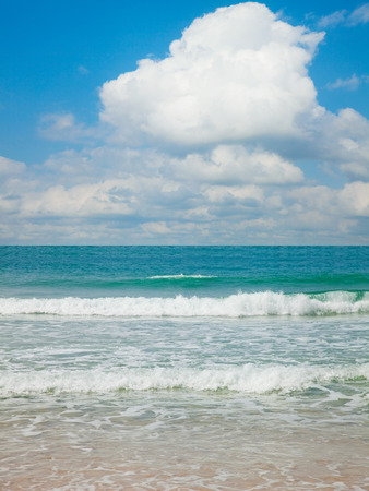 Beat of waves on a beach in Mediterranean seaの写真素材