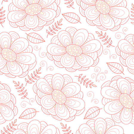 Flower vector seamless pattern. Floral print.のイラスト素材