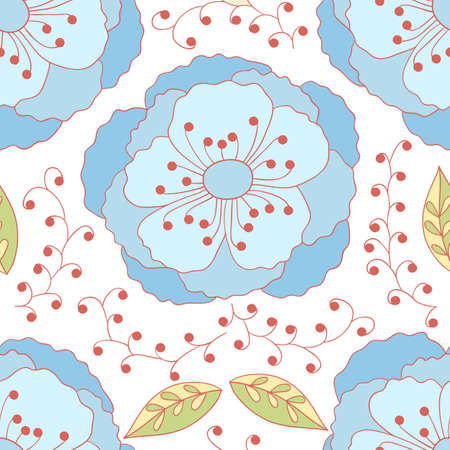 Flower vector seamless pattern. Floral print.のイラスト素材