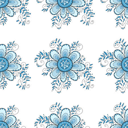 Flower vector seamless pattern. Floral print.のイラスト素材