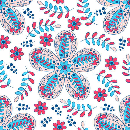 Flower vector seamless pattern. Floral print.のイラスト素材