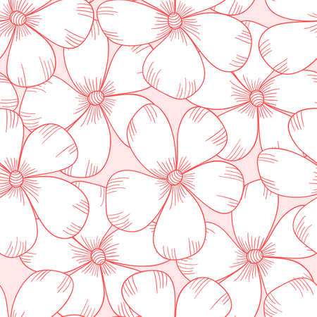Flower vector seamless pattern. Floral print.のイラスト素材