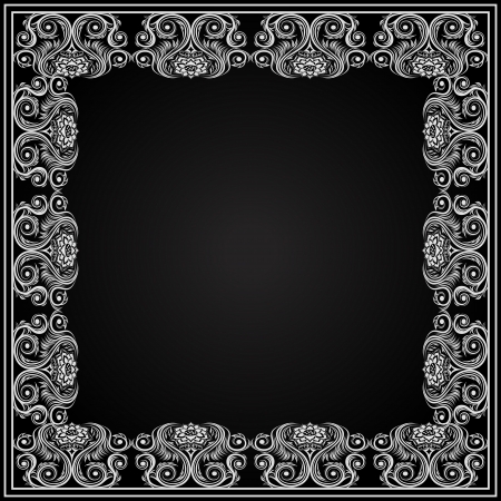 Elegant vintage frame with damask patternのイラスト素材