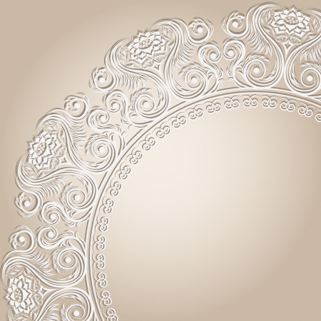 Elegant Invitation card with lace ornament のイラスト素材