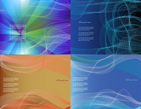 Set of blue wave backgroundsのイラスト素材