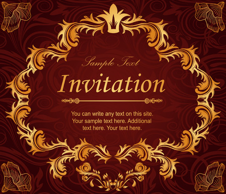 Elegant vintage frame with floral patternのイラスト素材