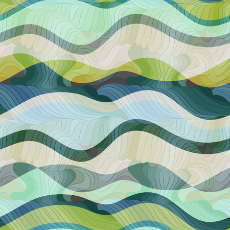 seamless vector waves textureのイラスト素材