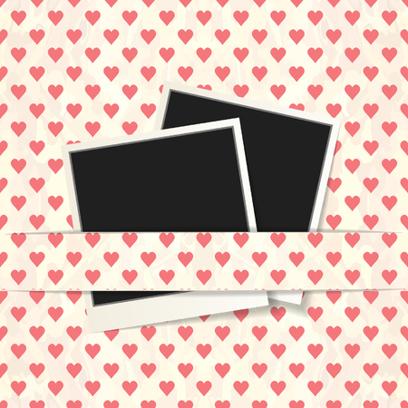 Valentine's Day card with photo framesのイラスト素材