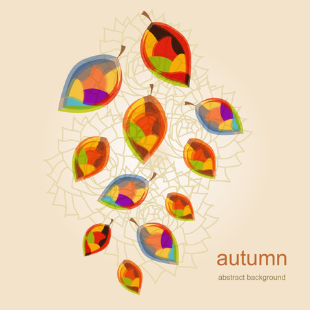 abstract background with autumn leavesのイラスト素材