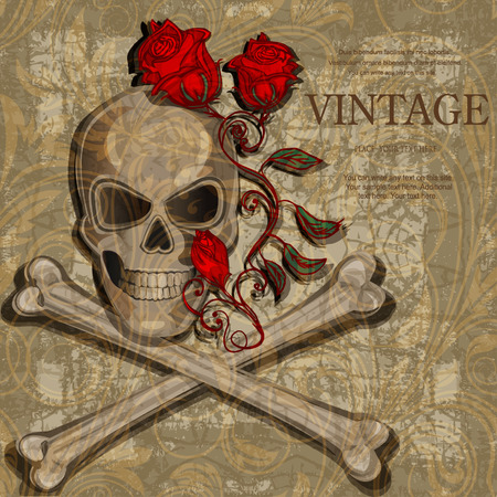 Jolly Roger vintage backgroundのイラスト素材
