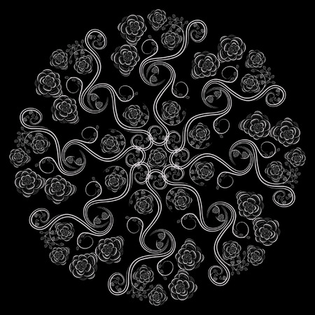 Ornamental round floral lace pattern.のイラスト素材