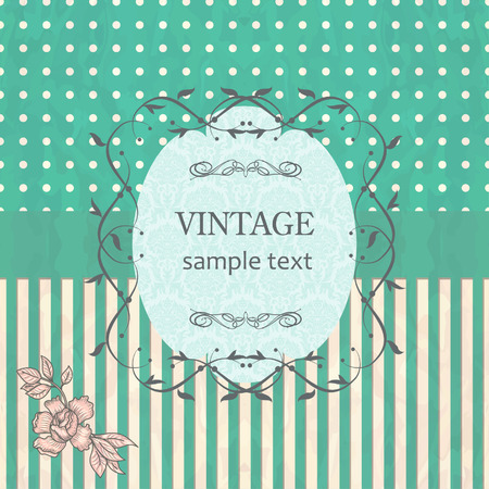 vintage frame on retro backgroundのイラスト素材