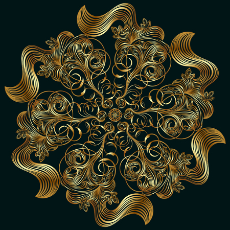 ornamental round lace patternのイラスト素材