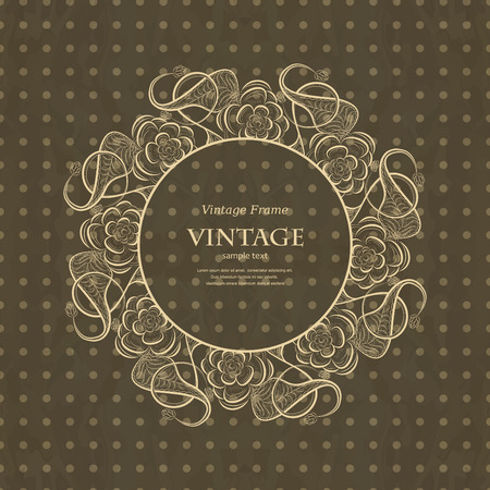 Invitation vintage card with floral patternのイラスト素材