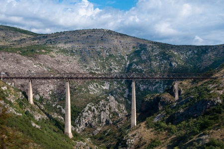 Beautiful elegant train bridge in Montenegroの写真素材