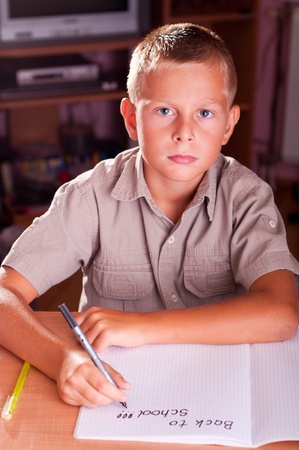 Back to school. Portrait of young boyの写真素材