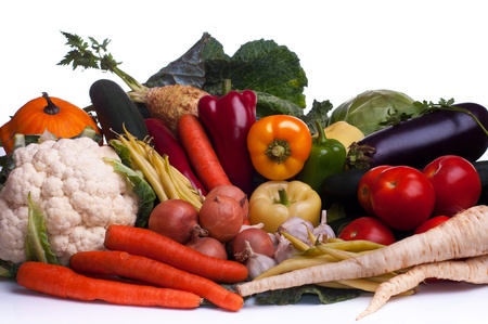Different fresh raw vegetables on the table の写真素材