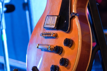 Picture of a vintage, classic electric guitar. Close up.の写真素材
